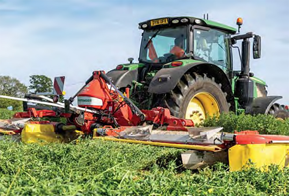 A tractor operating at Harper Adams Farm