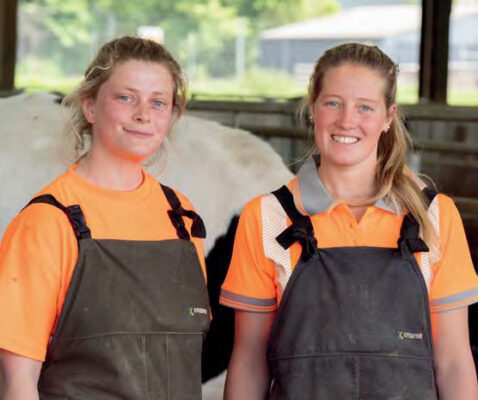 Becky and Alice, Dairy Managers at Harper Adams, winners of the RABDF / NMR Gold Cup